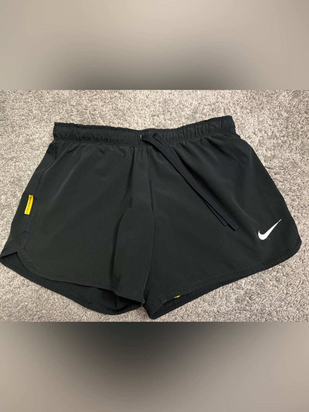Nike Black Athletic Shorts with White Swoosh